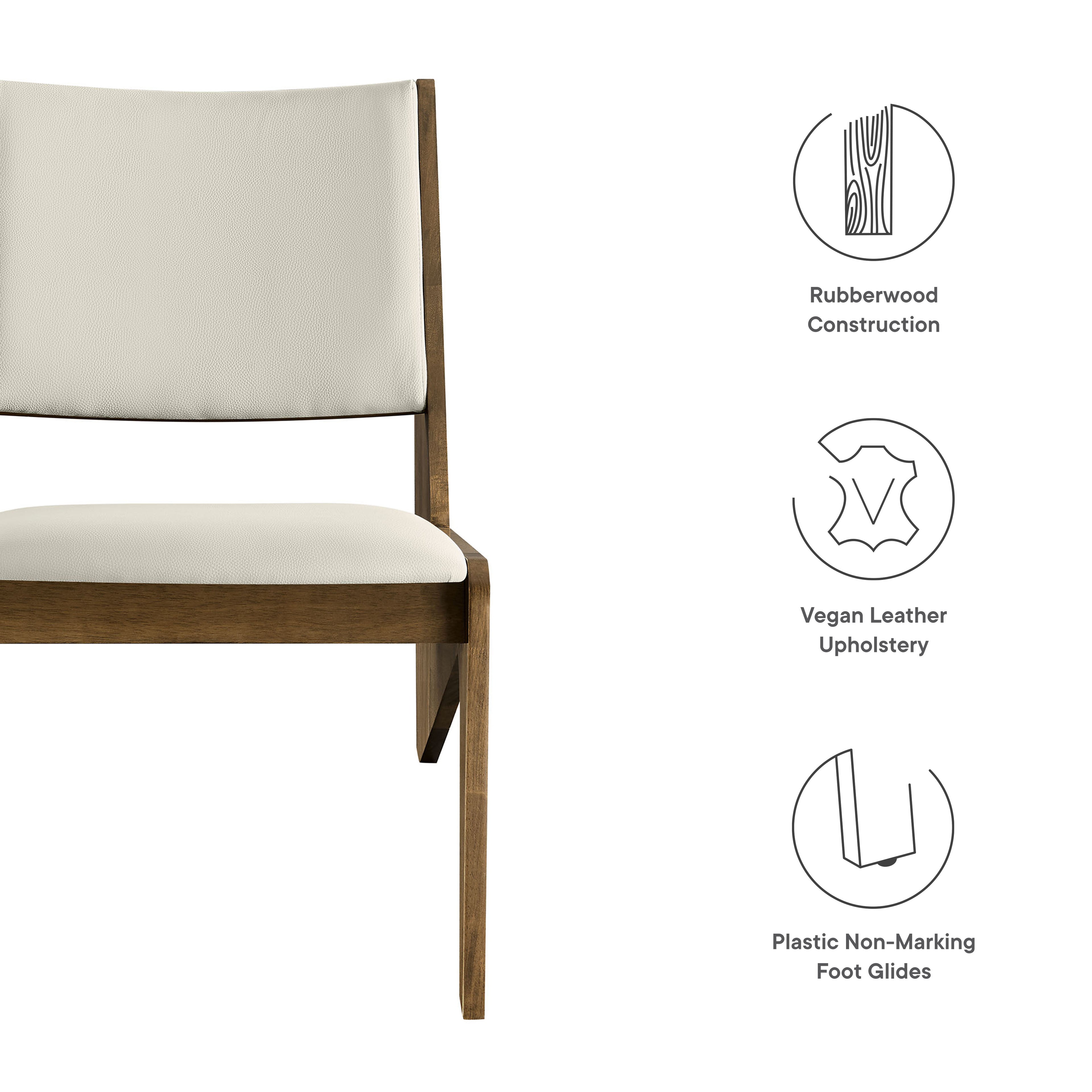 Rylina Vegan Leather Accent Chairs Set of 2 - Weathered Oak Stone