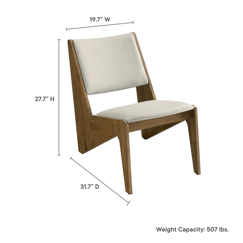 Rylina Vegan Leather Accent Chairs Set of 2 - Weathered Oak Stone