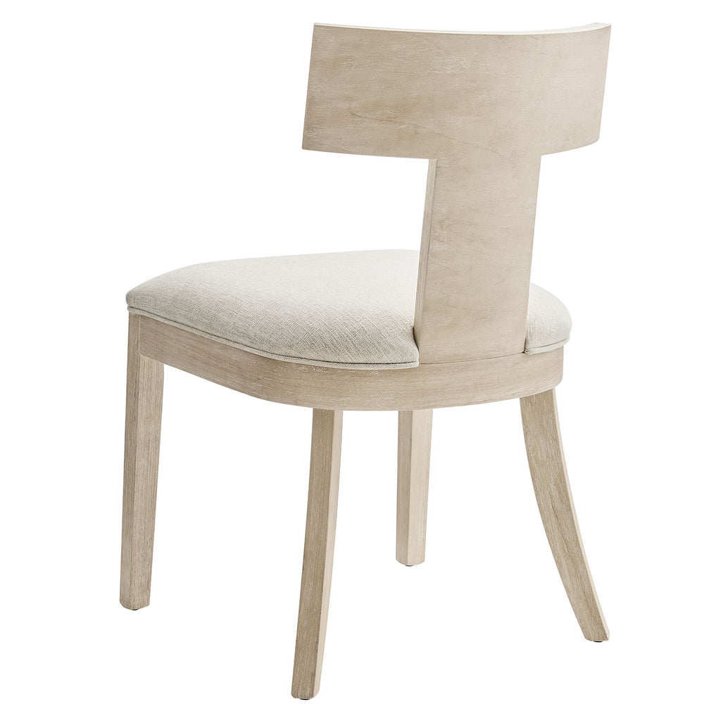 Peregrine Wood and Fabric Upholstered Dining Chairs Set of 2 - Natural Heathered Weave Ivory