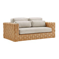 Thames Outdoor Patio Wicker Outdoor Patio Rattan Loveseat - Natural Light Gray