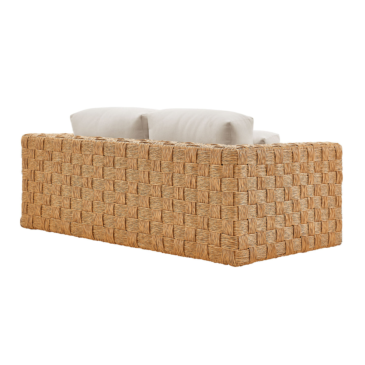 Thames Outdoor Patio Wicker Outdoor Patio Rattan Loveseat - Natural Light Gray