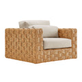 Thames Outdoor Patio Wicker Outdoor Patio Rattan Armchair - Natural Light Gray