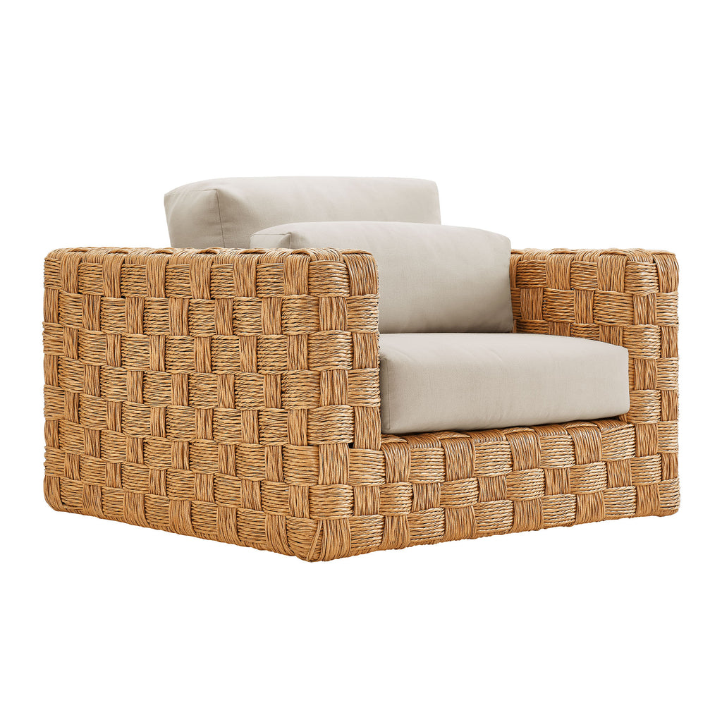 Thames 4-Piece Outdoor Patio Wicker Outdoor Patio Rattan Furniture Set - Natural Light Gray