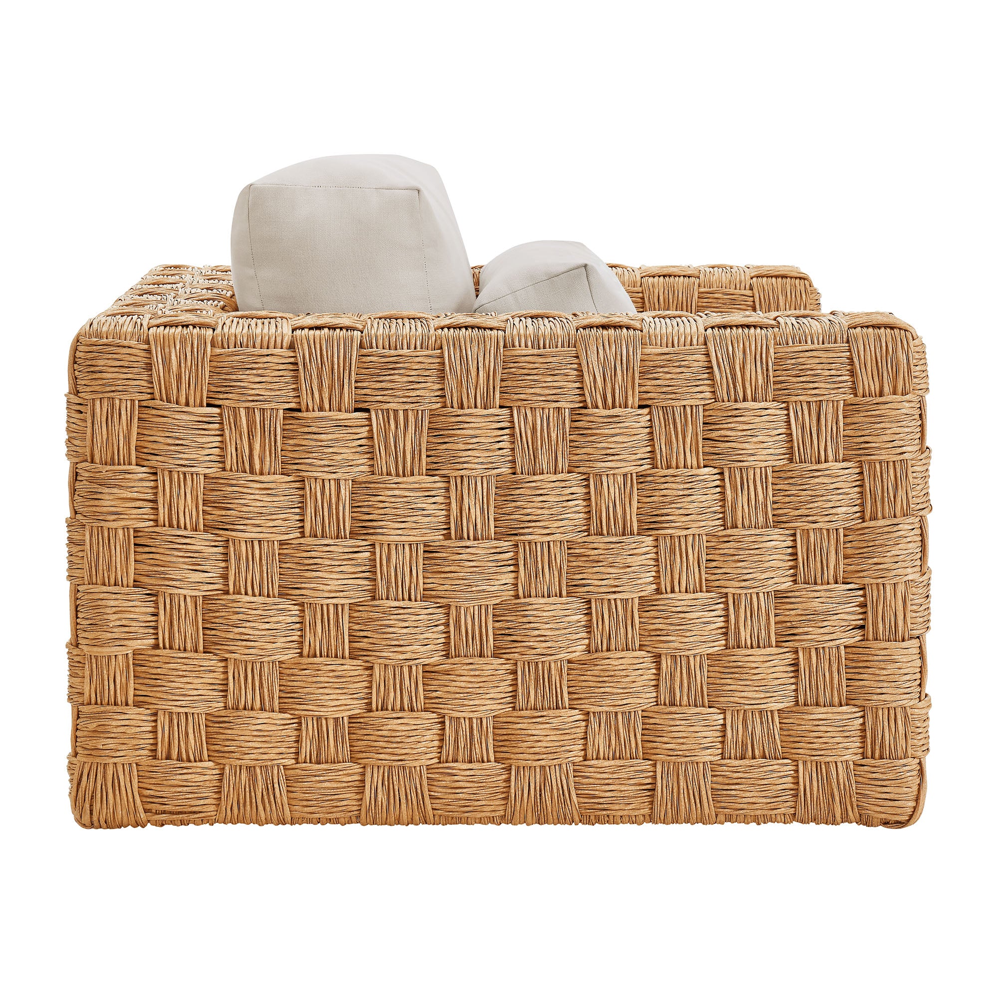 Thames Outdoor Patio Wicker Outdoor Patio Rattan Armchair - Natural Light Gray