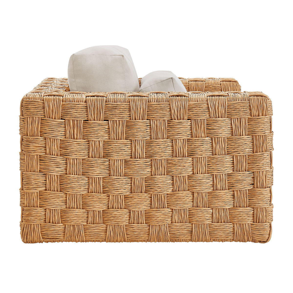 Thames 4-Piece Outdoor Patio Wicker Outdoor Patio Rattan Furniture Set - Natural Light Gray