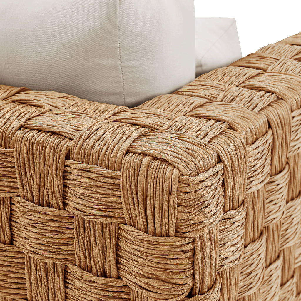 Thames Outdoor Patio Wicker Outdoor Patio Rattan Armchair - Natural Light Gray