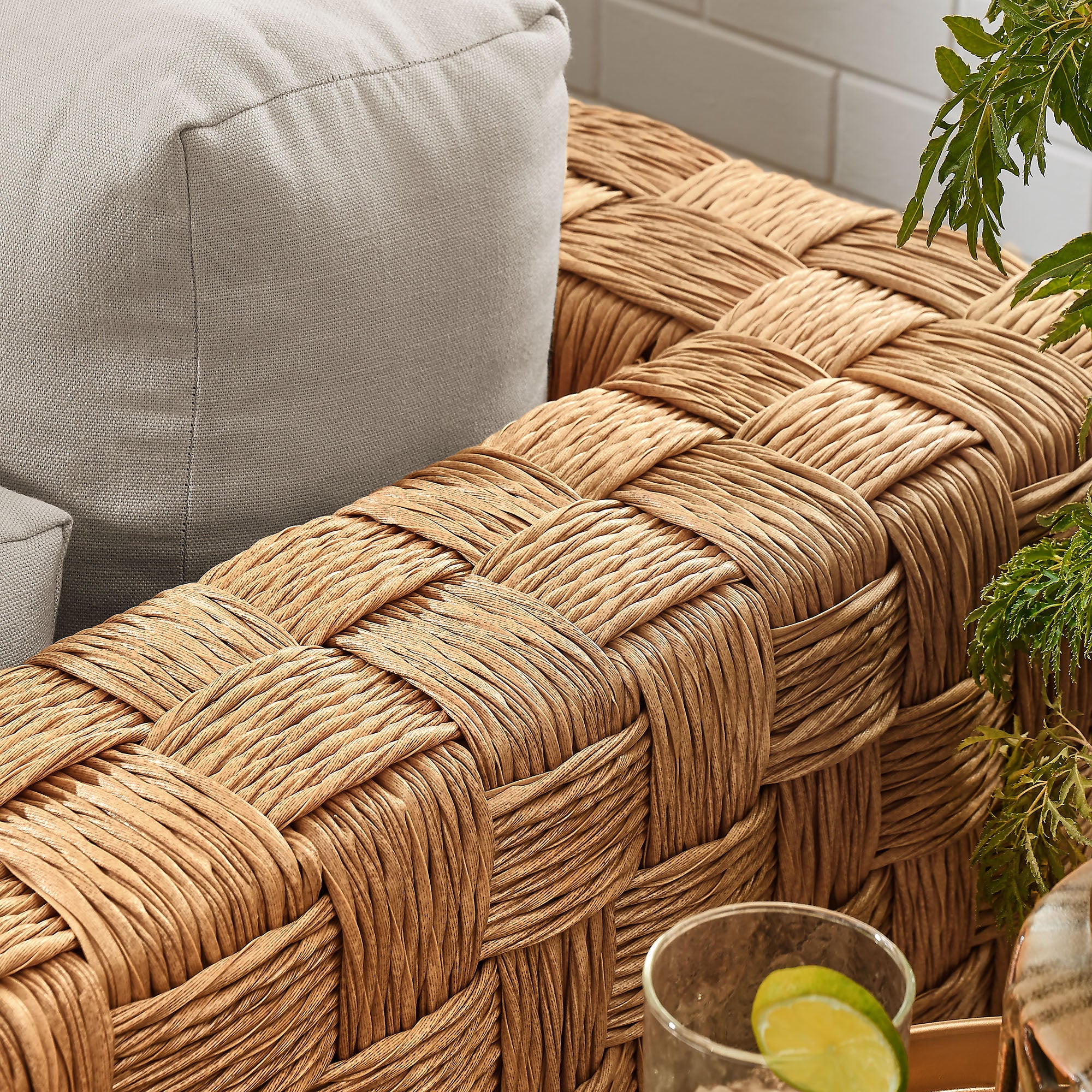 Thames Outdoor Patio Wicker Outdoor Patio Rattan Armchair - Natural Light Gray