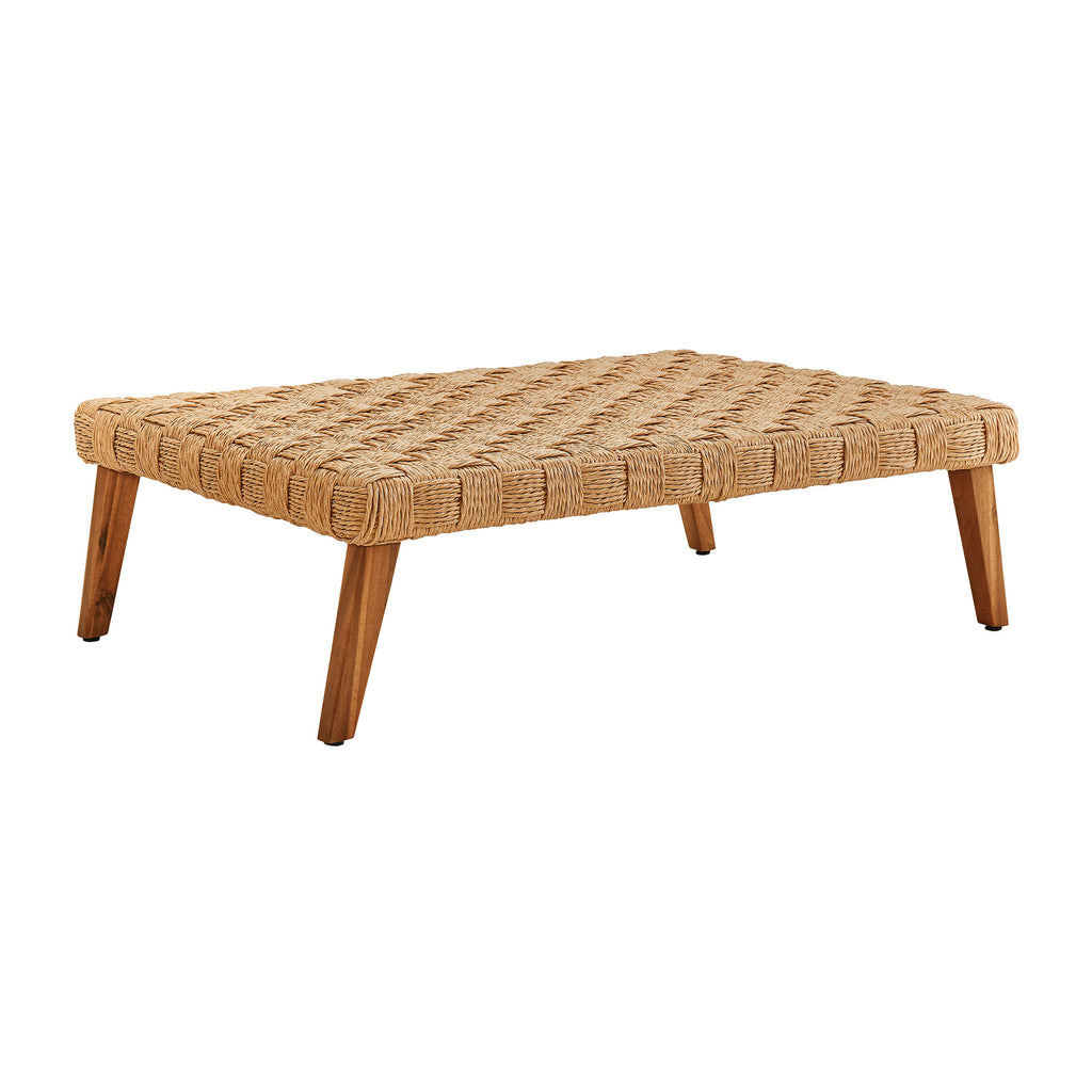 Thames Outdoor Patio Wicker Outdoor Patio Rattan Coffee Table - Natural