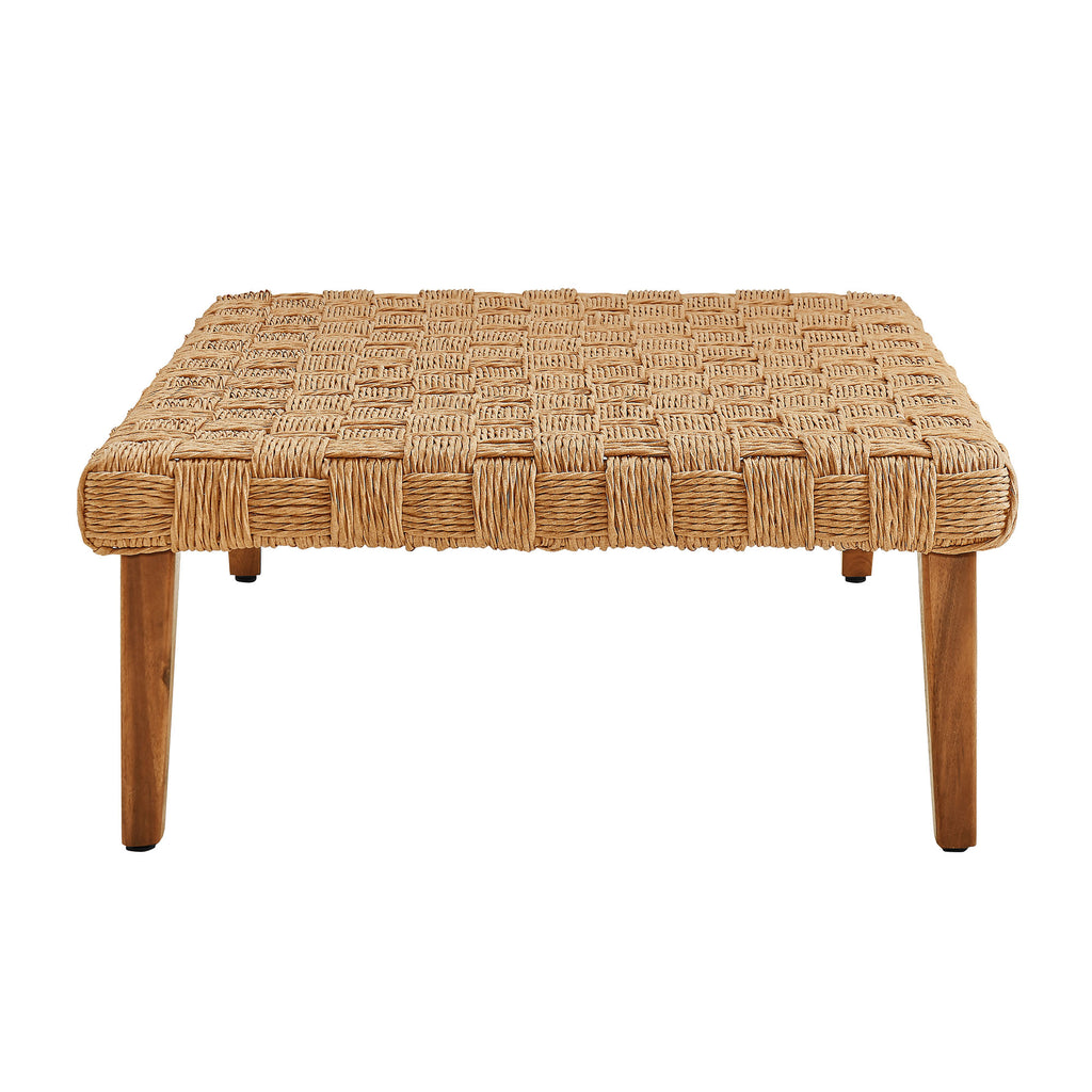 Thames Outdoor Patio Wicker Outdoor Patio Rattan Coffee Table - Natural