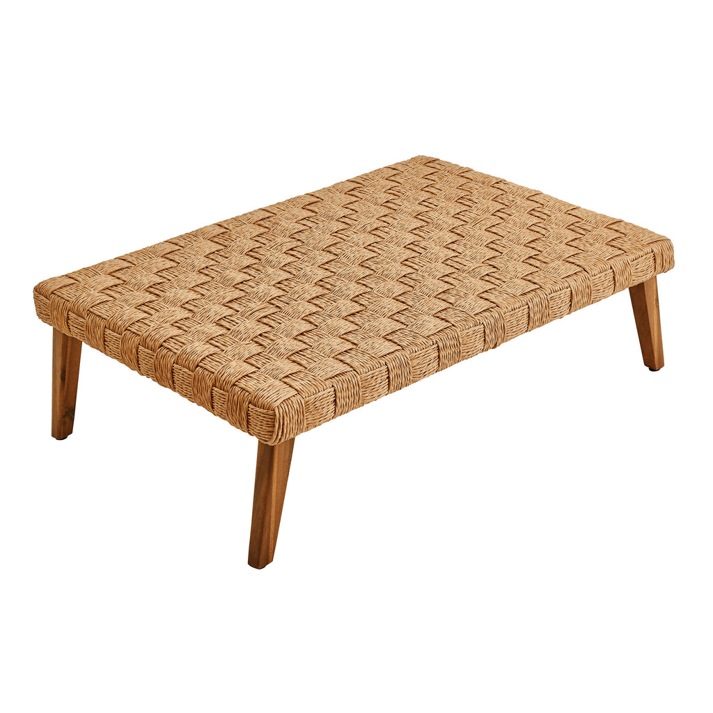 Thames Outdoor Patio Wicker Outdoor Patio Rattan Coffee Table - Natural