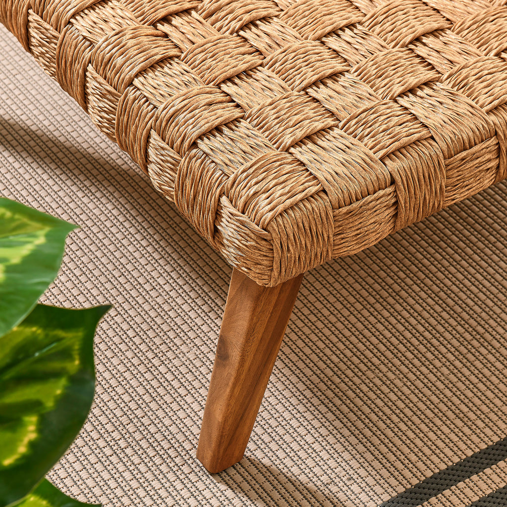 Thames Outdoor Patio Wicker Outdoor Patio Rattan Coffee Table - Natural