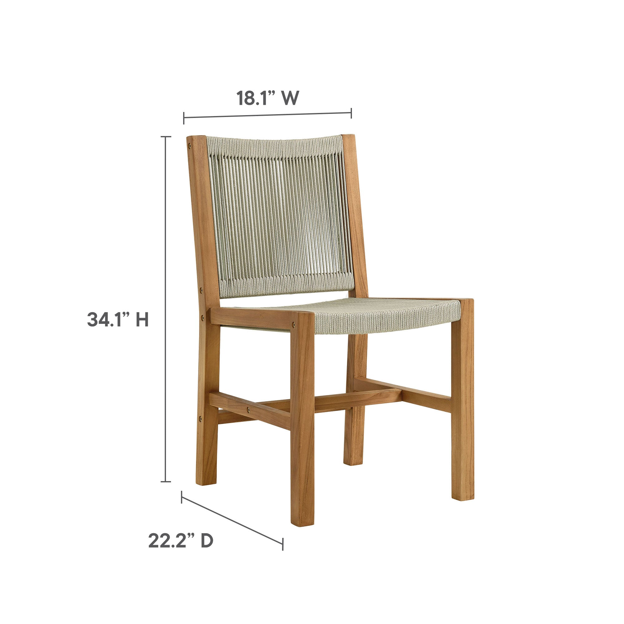 Vienna 7-Piece Outdoor Patio Teak and Rope Dining Set - Natural Natural