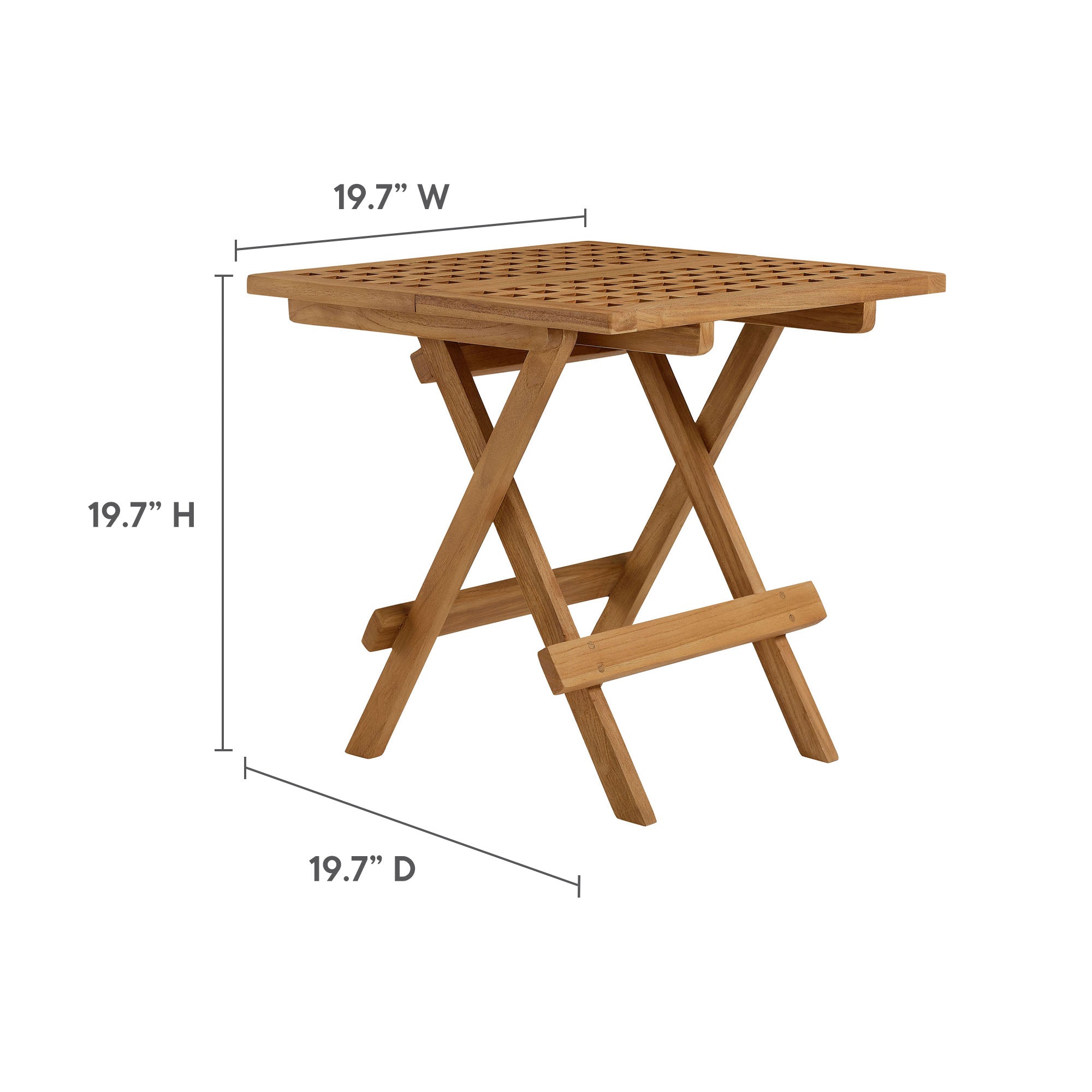 Vienna 3-Piece Outdoor Patio Teak and Rope Armchairs with Folding Side Table - Natural Natural