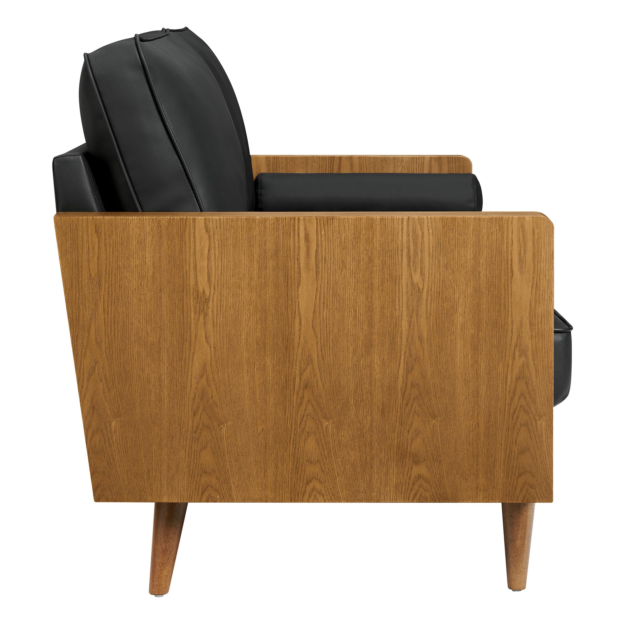 Kellan Vegan Leather Sofa - Walnut Black