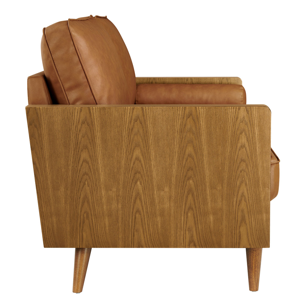 Kellan Vegan Leather Sofa - Walnut Tan