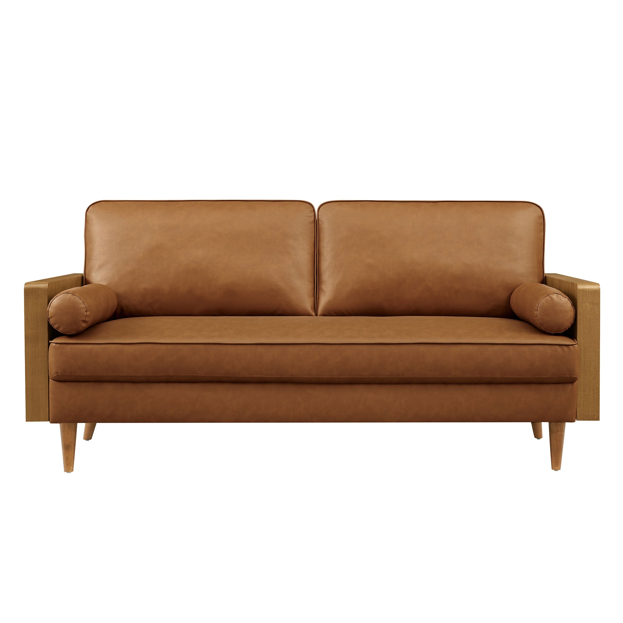 Kellan Vegan Leather Sofa - Walnut Tan