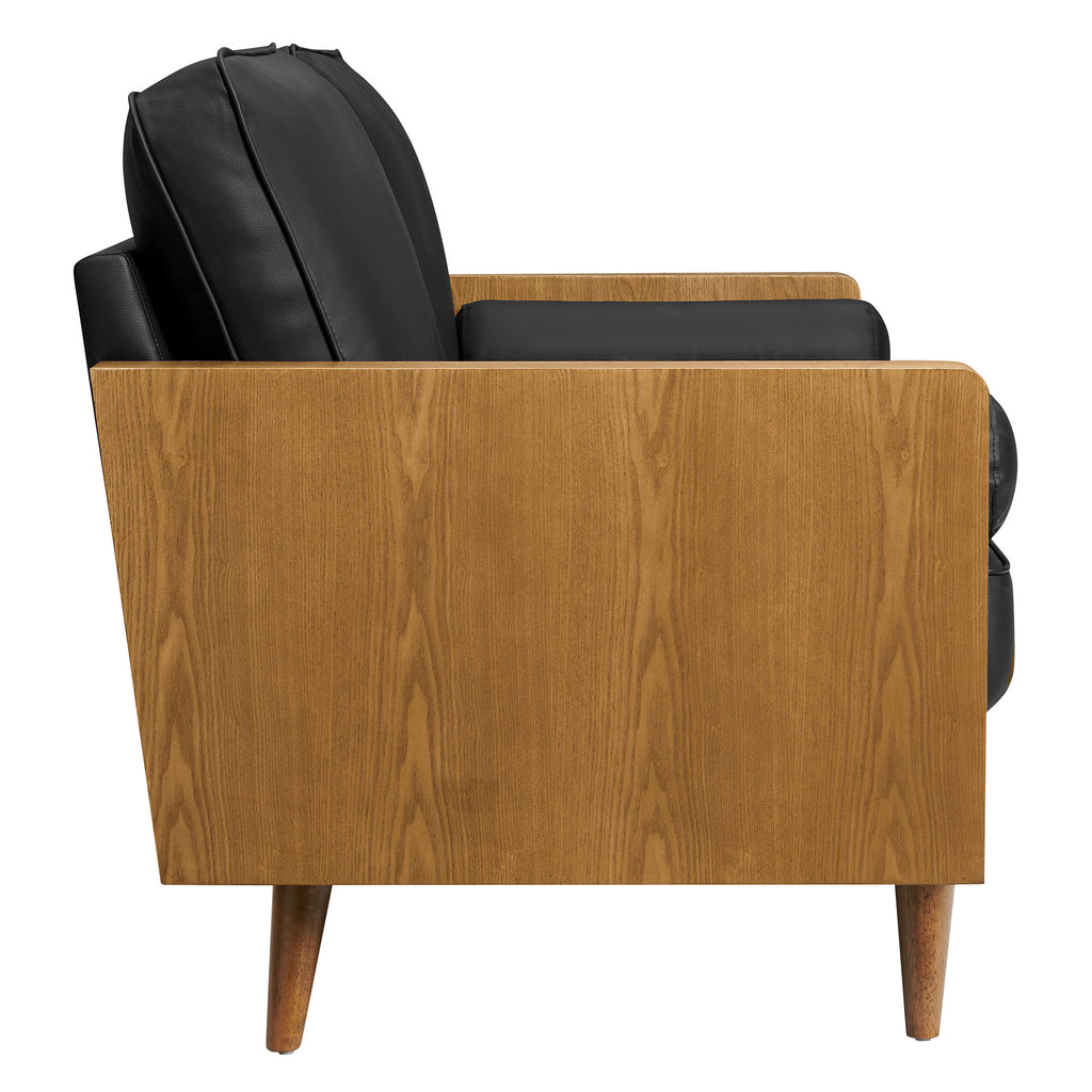 Kellan Vegan Leather Loveseat - Walnut Black