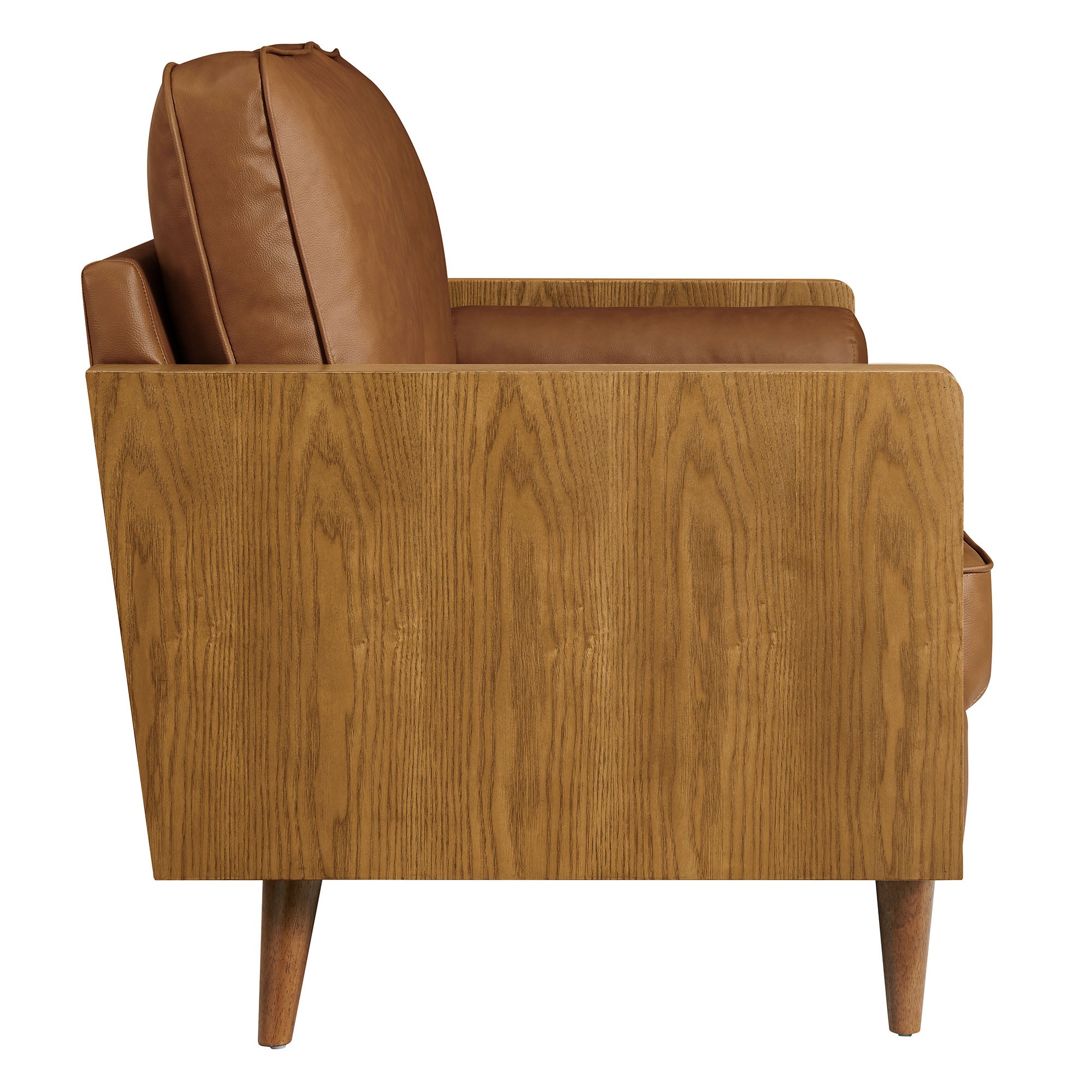 Kellan Vegan Leather Loveseat - Walnut Tan