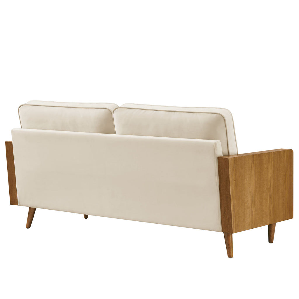 Kellan Performance Velvet Sofa - Walnut Alabaster