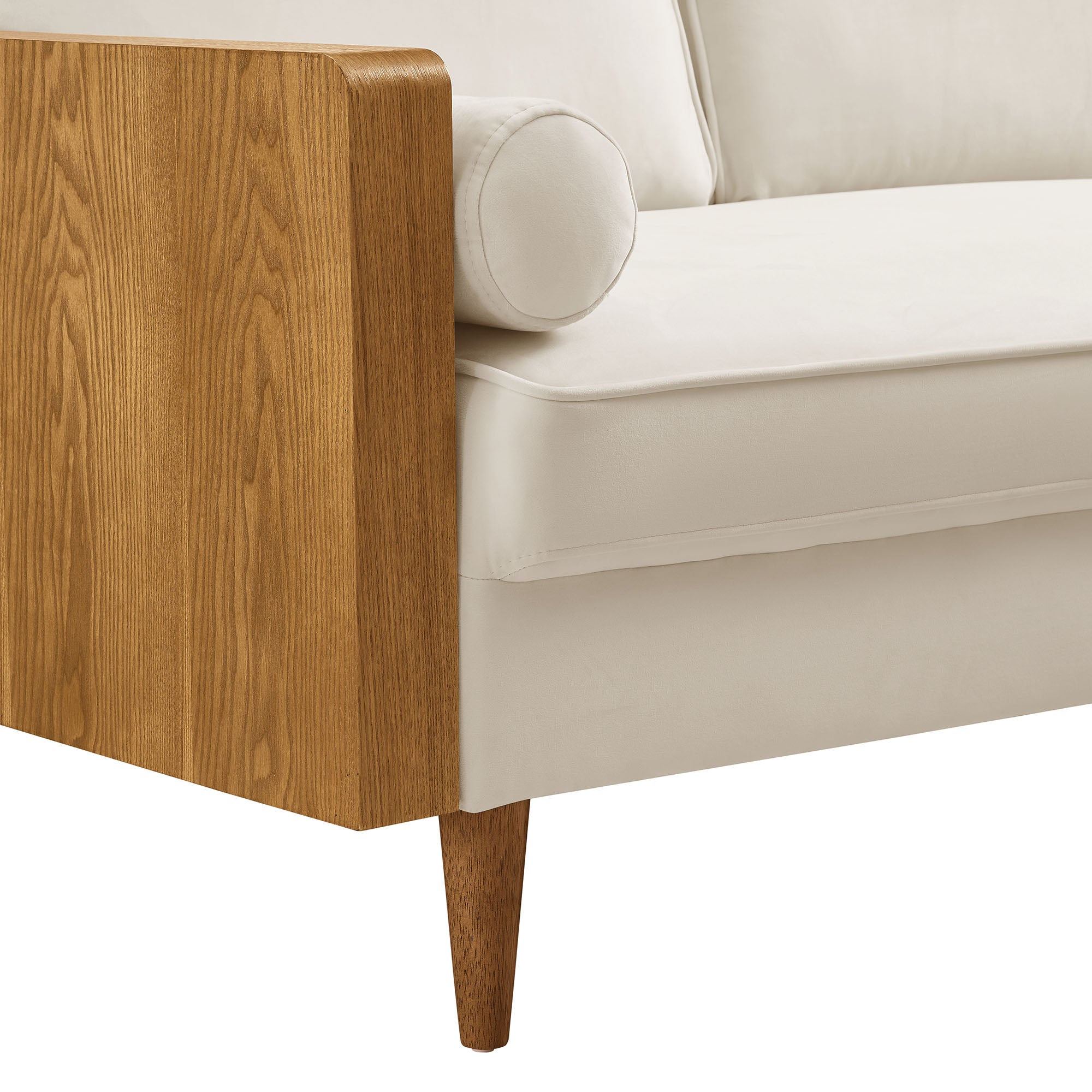 Kellan Performance Velvet Sofa - Walnut Alabaster