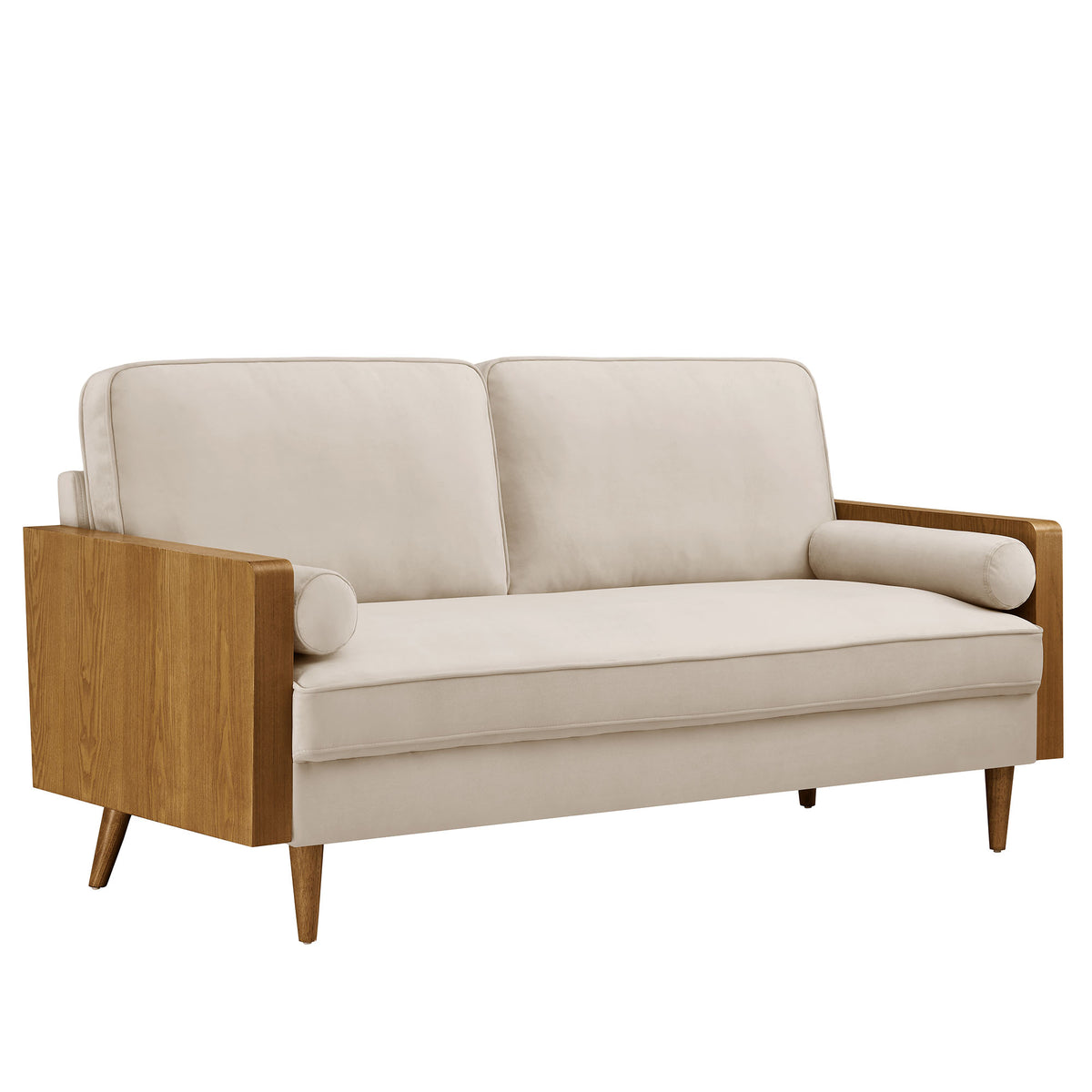 Kellan Performance Velvet Sofa - Walnut Almond