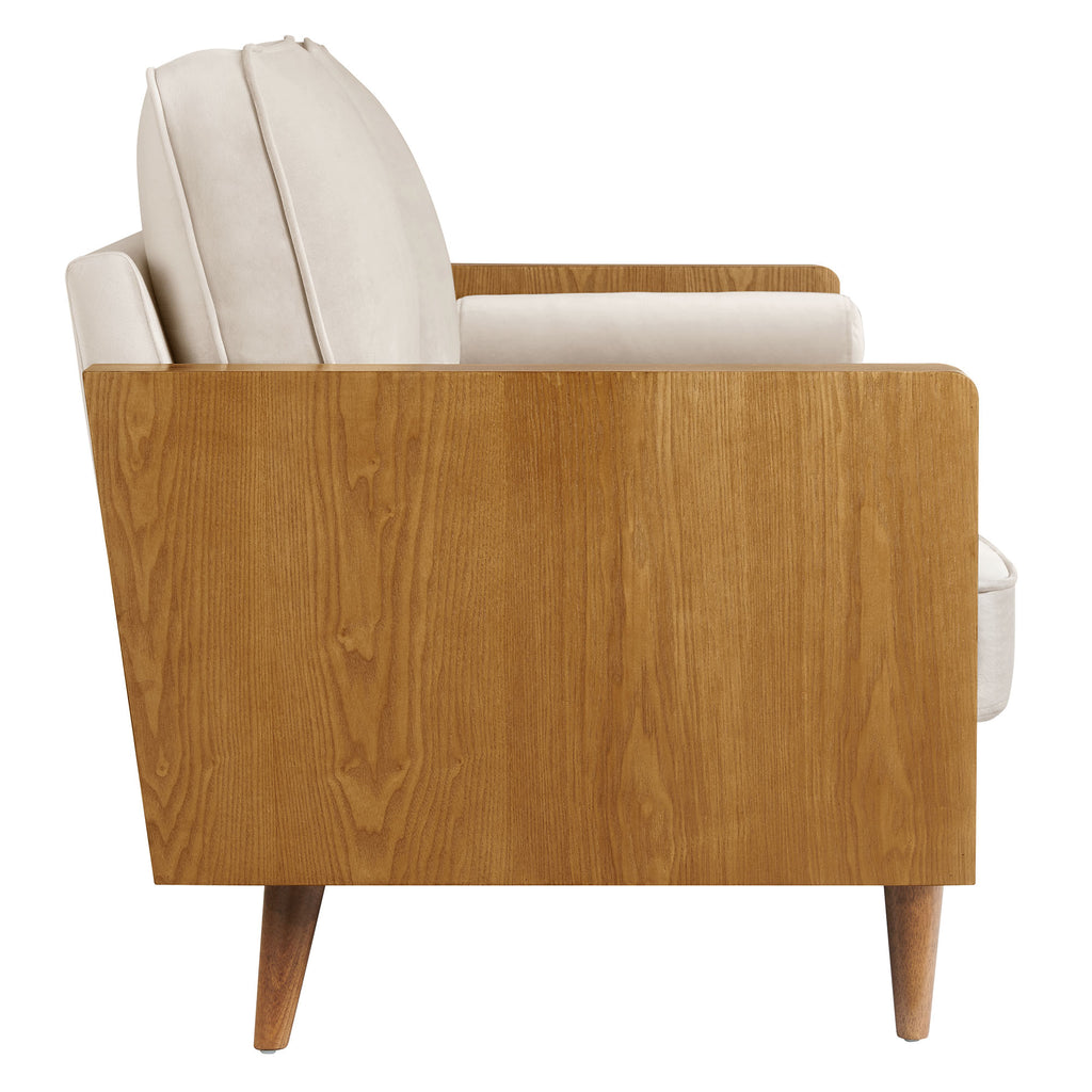 Kellan Performance Velvet Sofa - Walnut Almond