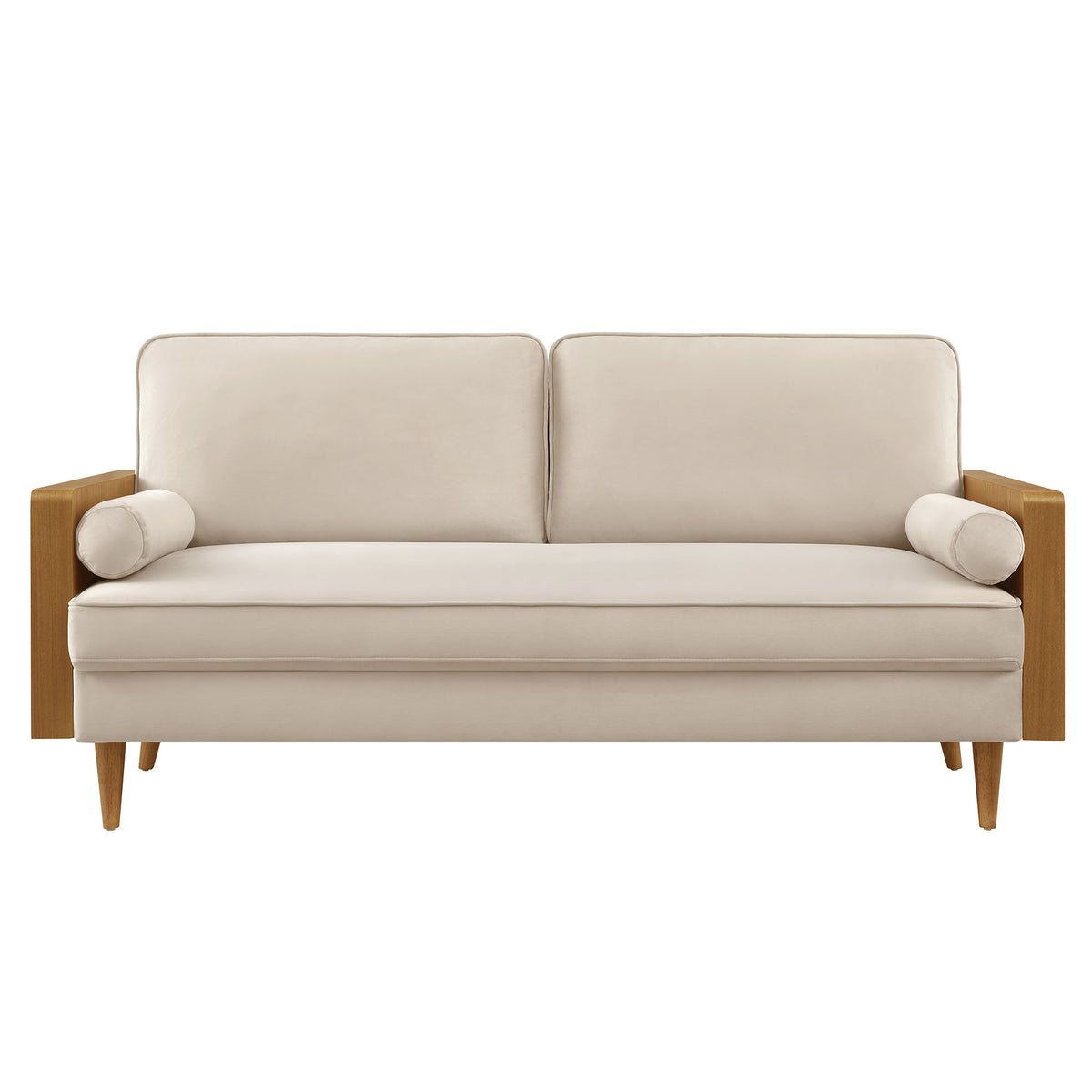 Kellan Performance Velvet Sofa - Walnut Almond