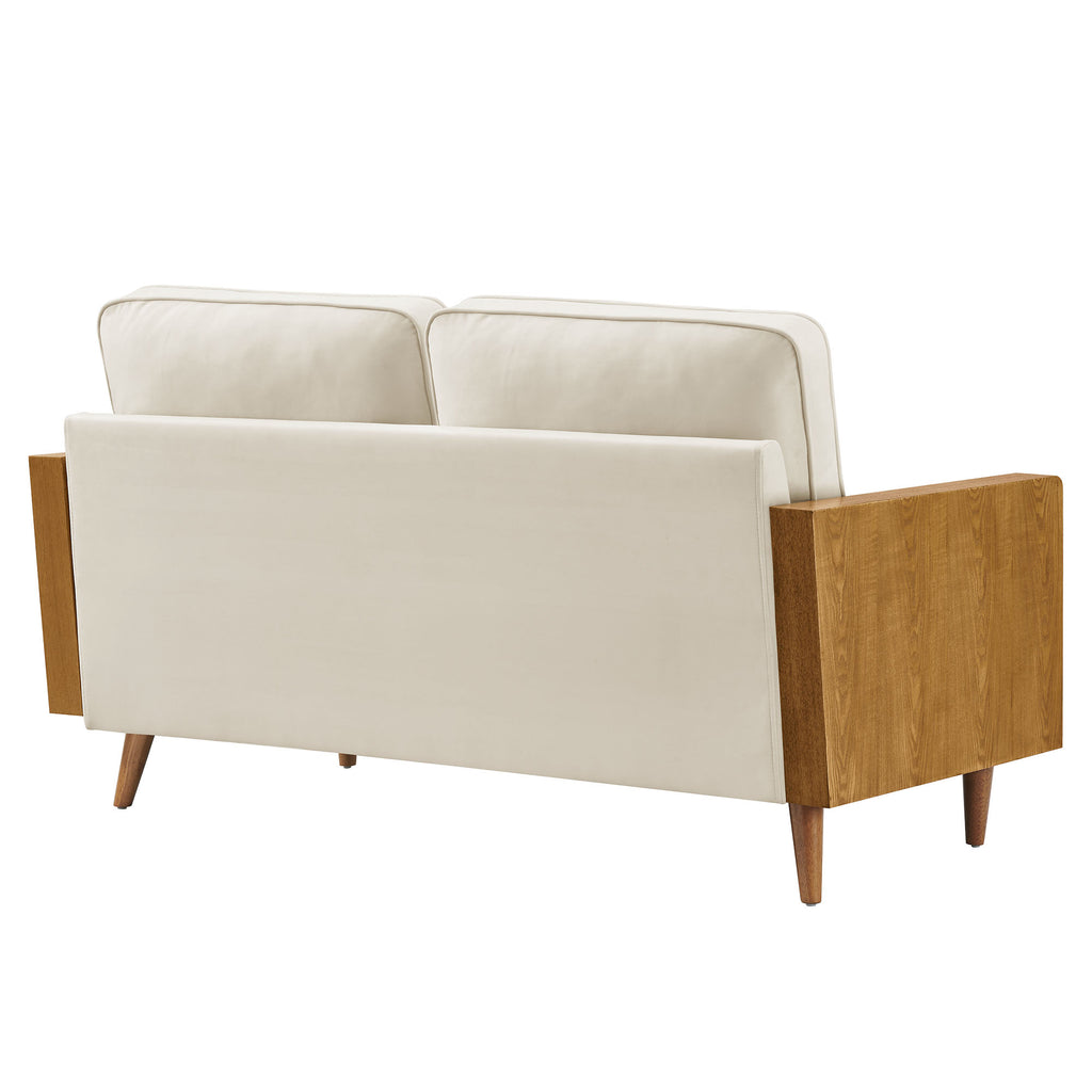 Kellan Performance Velvet Loveseat - Walnut Alabaster