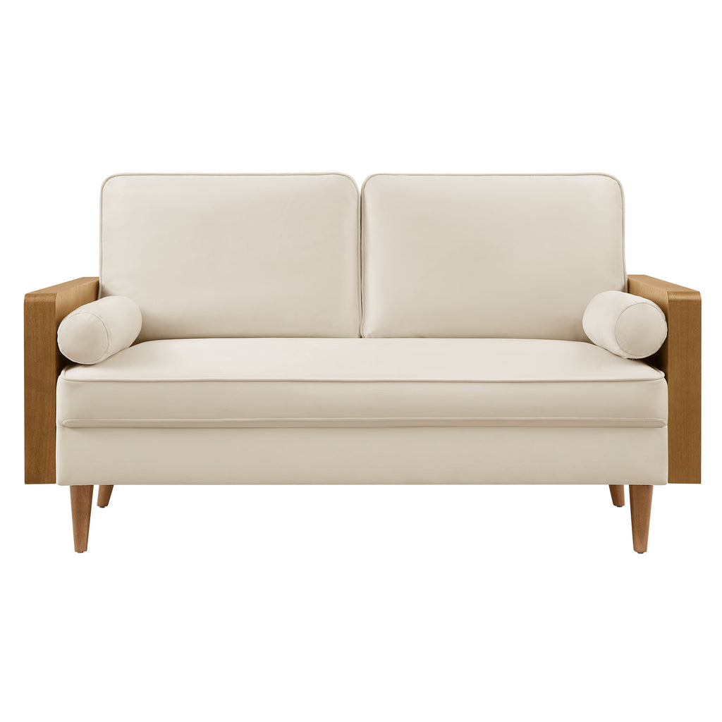 Kellan Performance Velvet Loveseat - Walnut Alabaster