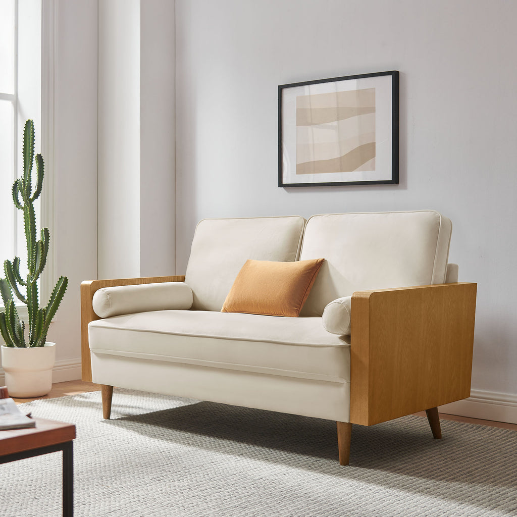 Kellan Performance Velvet Loveseat - Walnut Alabaster