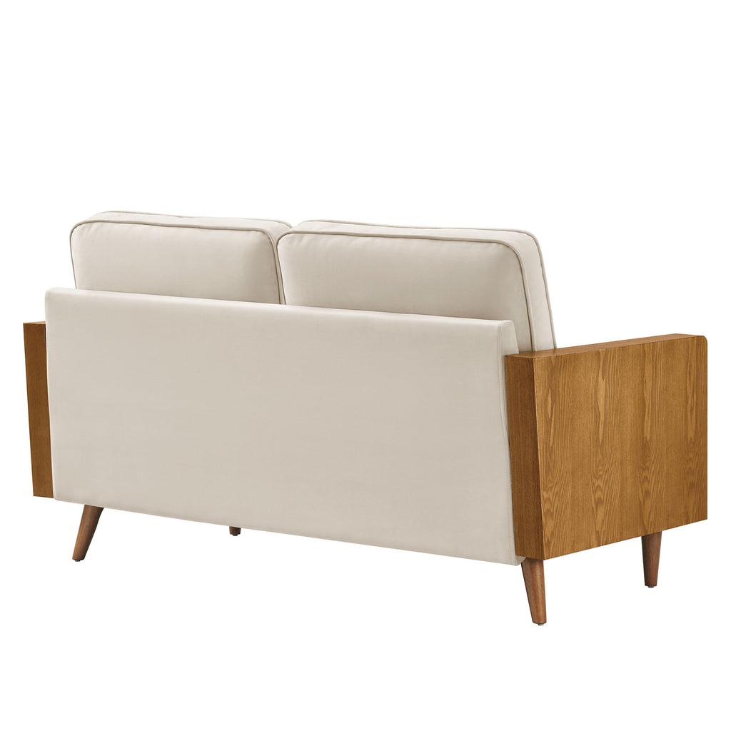 Kellan Performance Velvet Loveseat - Walnut Almond
