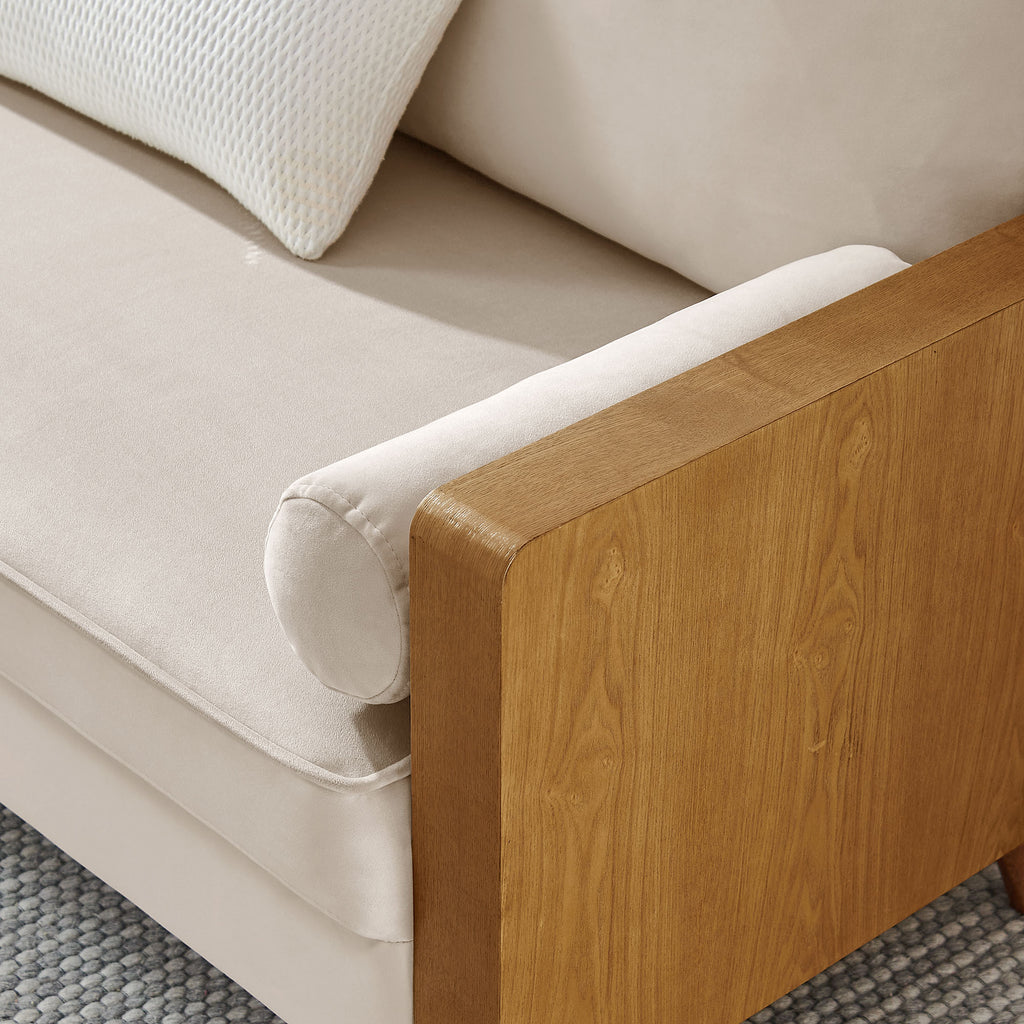 Kellan Performance Velvet Loveseat - Walnut Almond