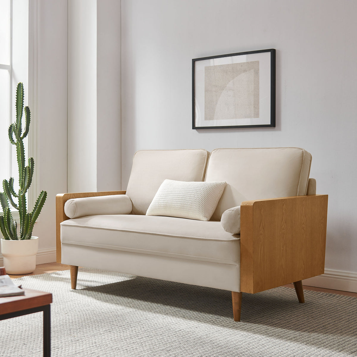 Kellan Performance Velvet Loveseat - Walnut Almond