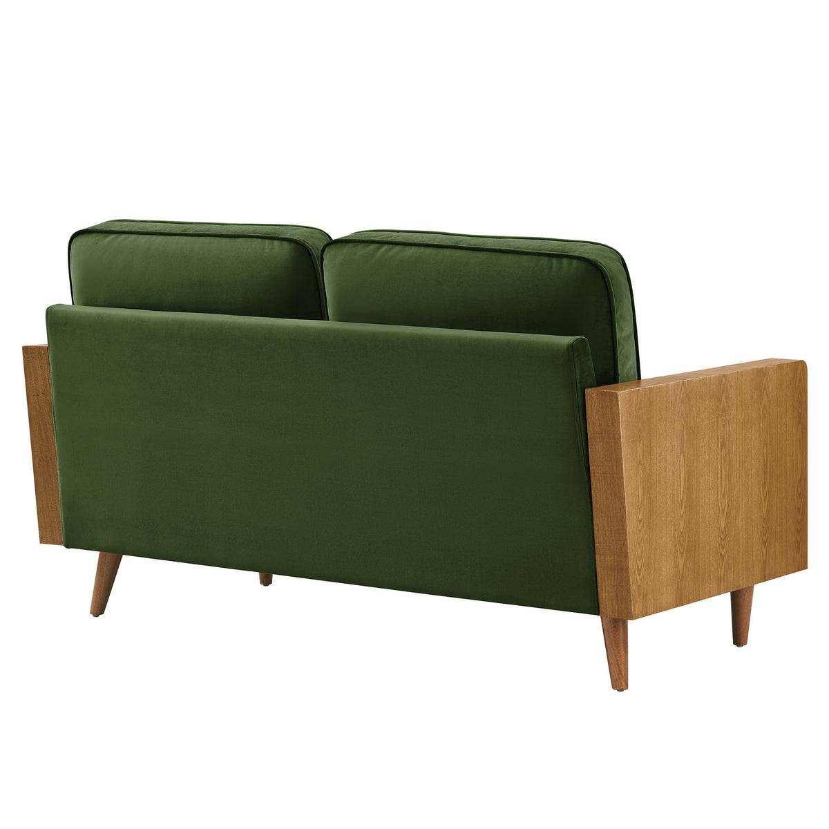 Kellan Performance Velvet Loveseat - Walnut Moss Green