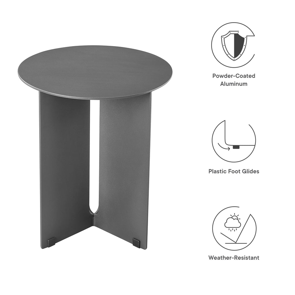 Tecton Outdoor Patio Aluminum Side Table - Charcoal
