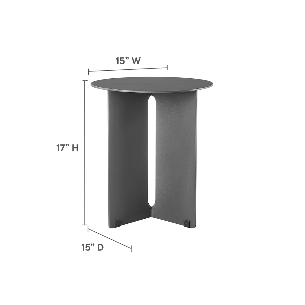 Tecton Outdoor Patio Aluminum Side Table - Charcoal