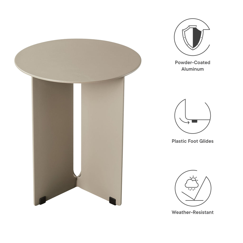 Tecton Outdoor Patio Aluminum Side Table - Khaki