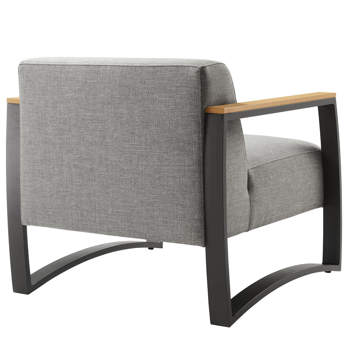 Sauve Outdoor Patio Aluminum and Fabric Armchair - Charcoal Light Gray