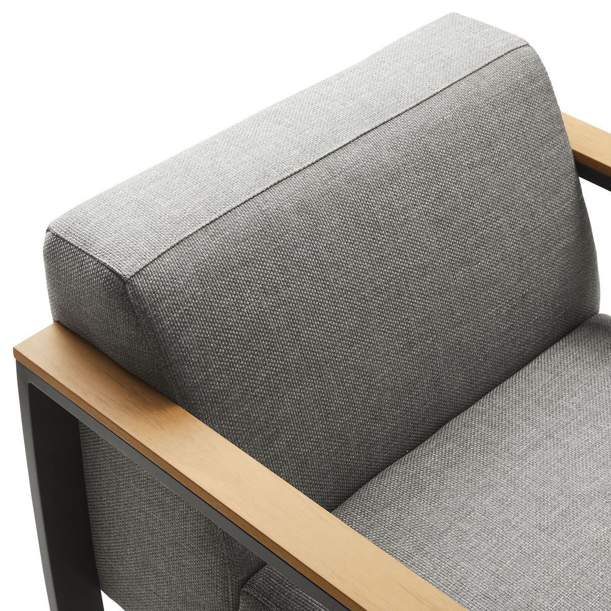 Sauve Outdoor Patio Aluminum and Fabric Armchair - Charcoal Light Gray