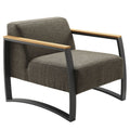 Sauve Outdoor Patio Aluminum and Fabric Armchair - Charcoal Smoke