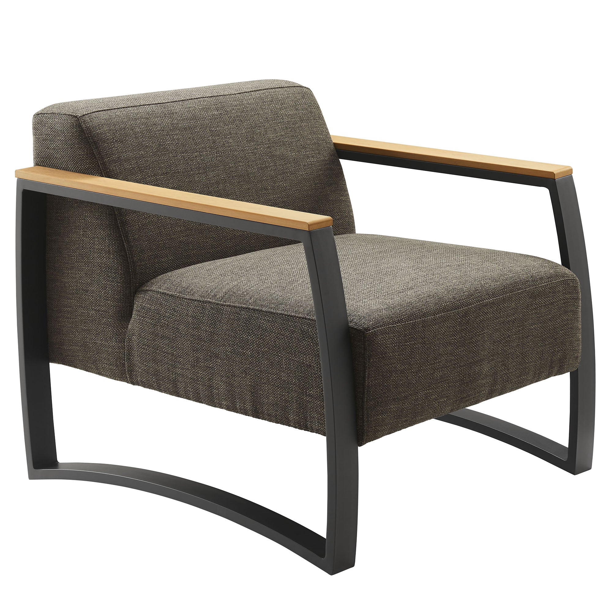Sauve Outdoor Patio Aluminum and Fabric Armchair - Charcoal Smoke