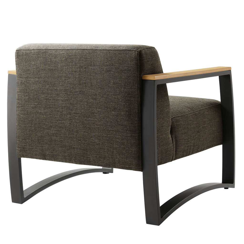 Sauve Outdoor Patio Aluminum and Fabric Armchair - Charcoal Smoke