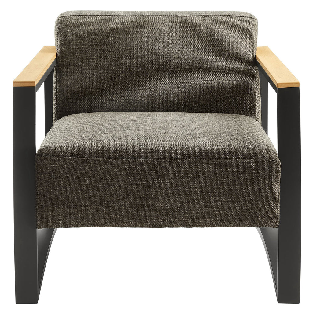 Sauve Outdoor Patio Aluminum and Fabric Armchair - Charcoal Smoke