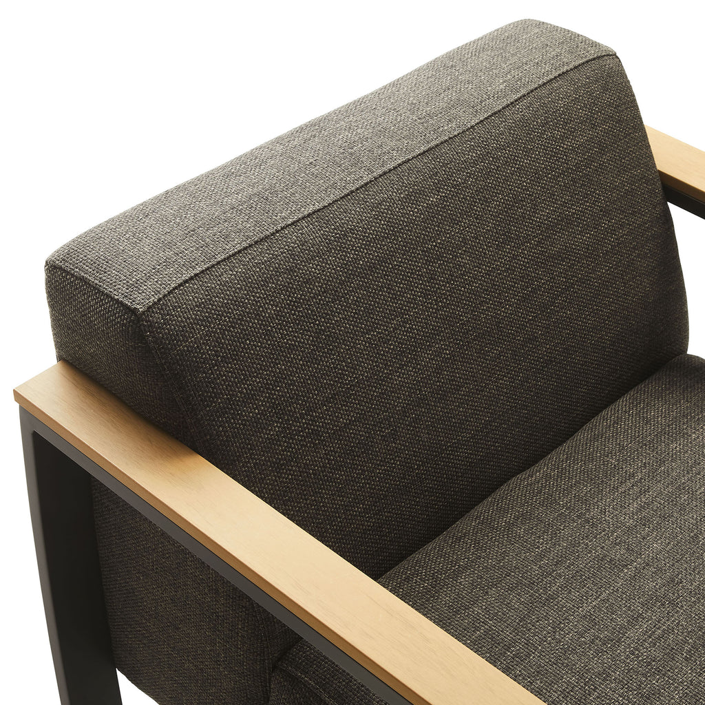 Sauve Outdoor Patio Aluminum and Fabric Armchair - Charcoal Smoke