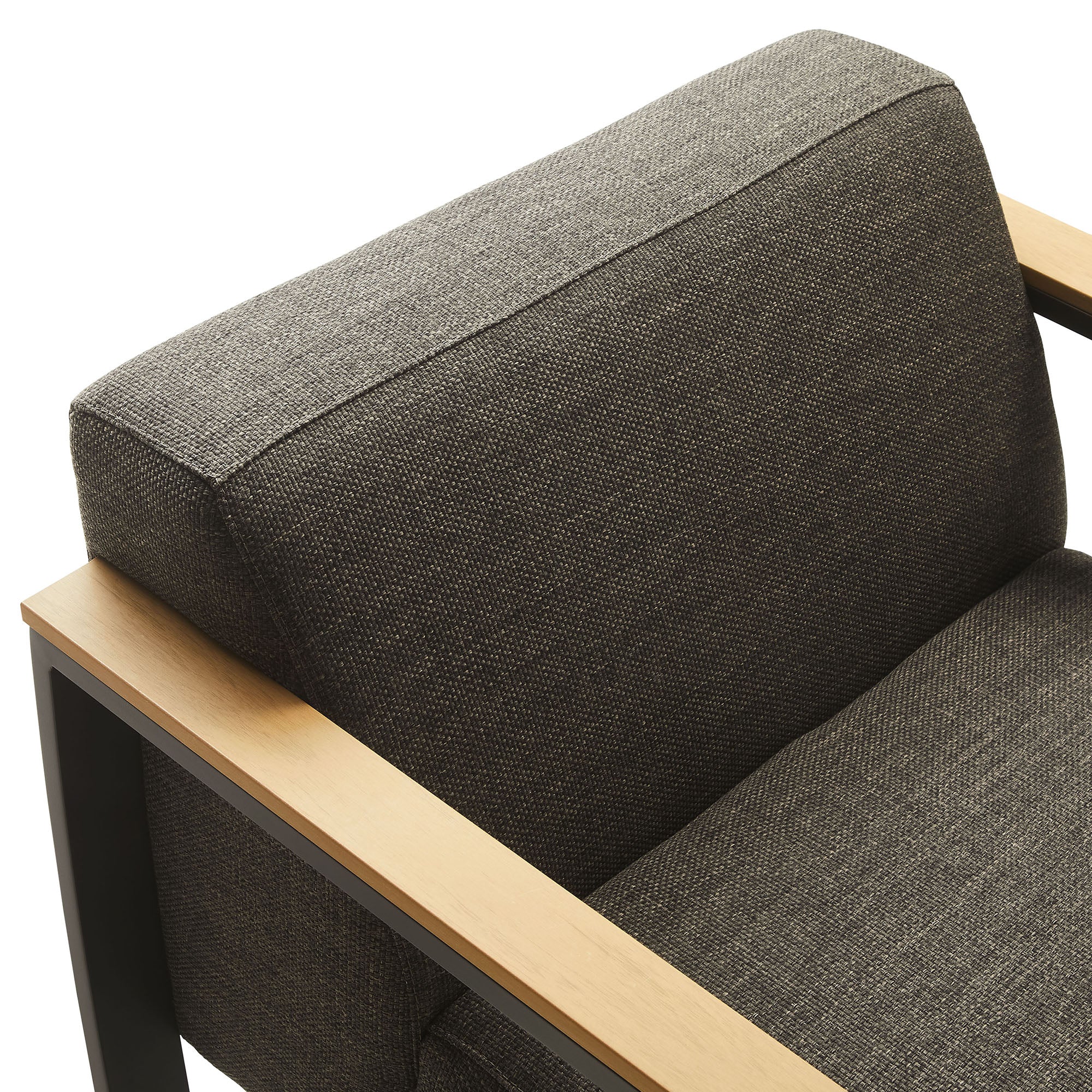 Sauve Outdoor Patio Aluminum and Fabric Armchair - Charcoal Smoke