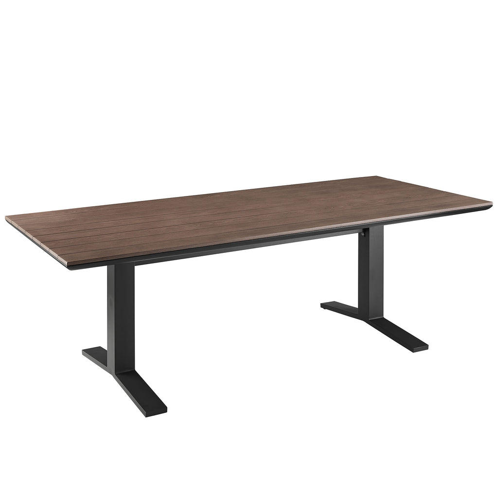 Gavelston 91" Outdoor Patio Aluminum Dining Table - Gray Wash Charcoal Gray