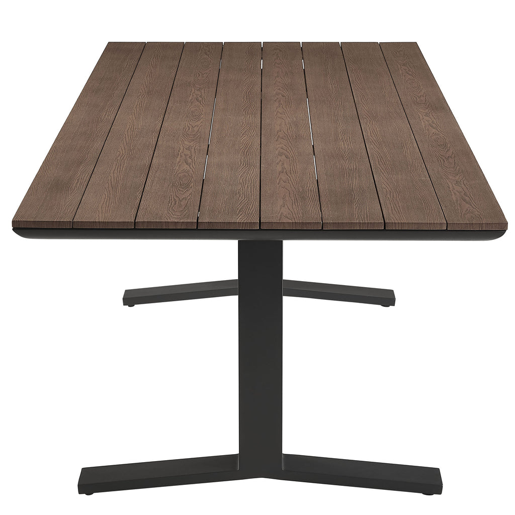 Gavelston 91" Outdoor Patio Aluminum Dining Table - Gray Wash Charcoal Gray