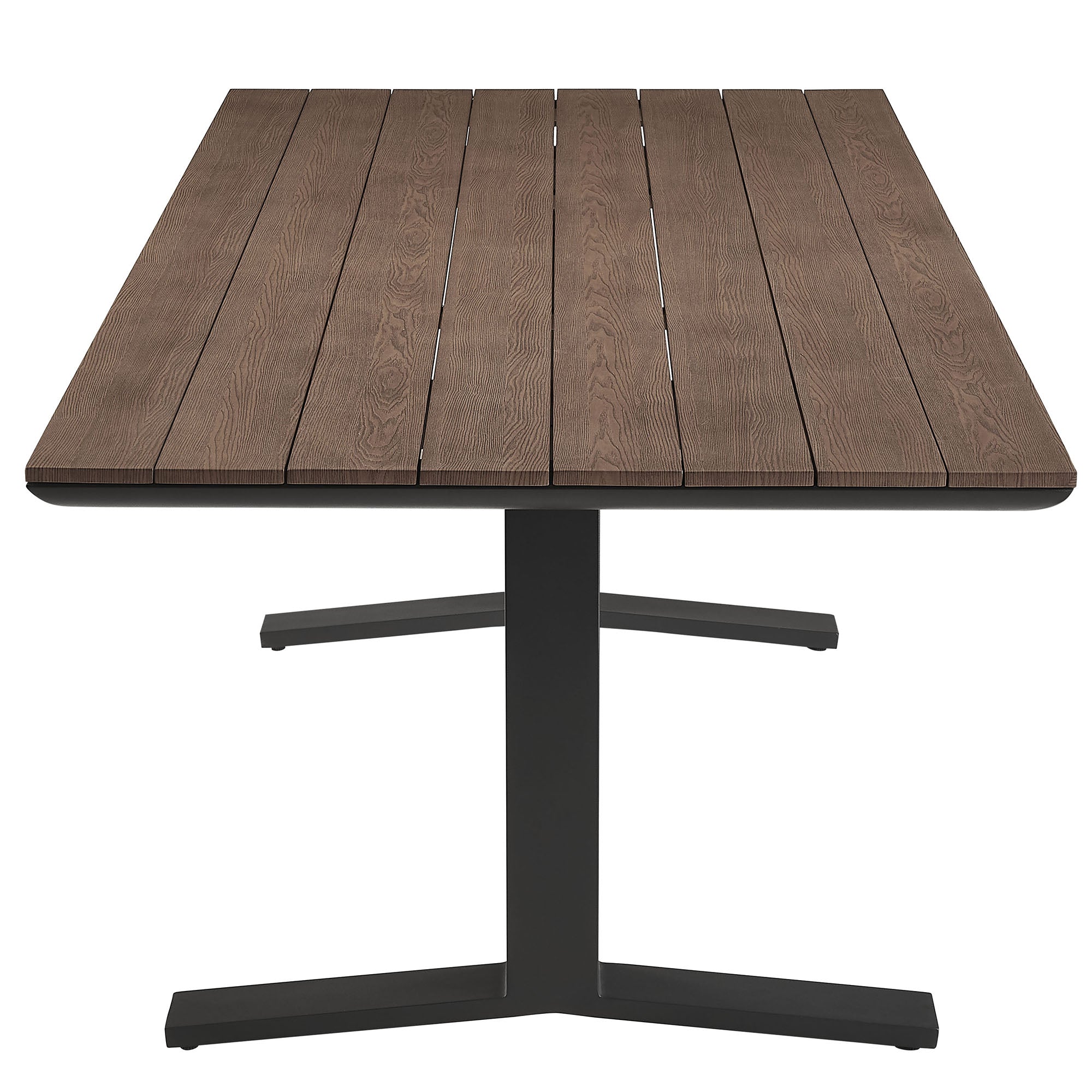 Gavelston 91" Outdoor Patio Aluminum Dining Table - Gray Wash Charcoal Gray