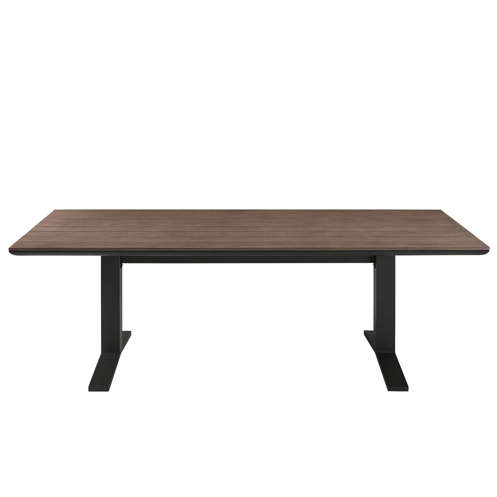 Gavelston 91" Outdoor Patio Aluminum Dining Table - Gray Wash Charcoal Gray