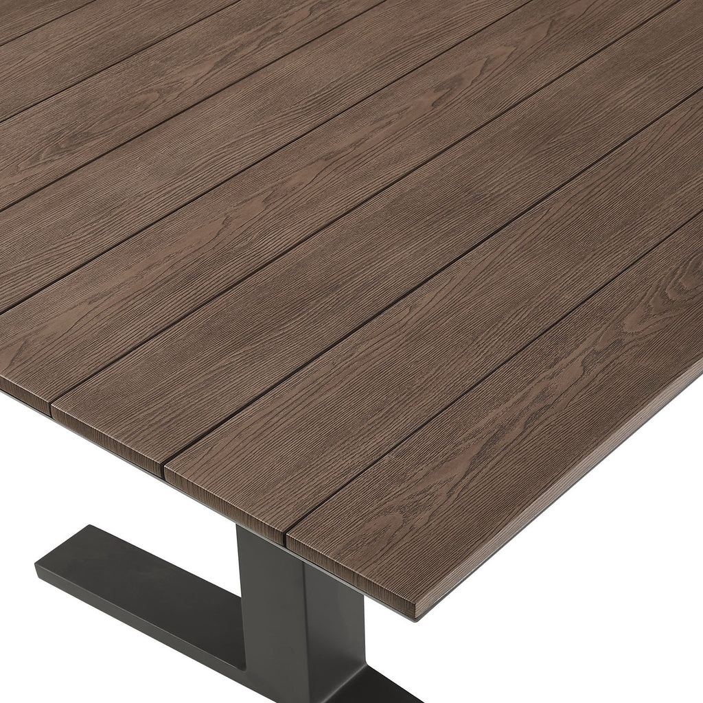Gavelston 91" Outdoor Patio Aluminum Dining Table - Gray Wash Charcoal Gray